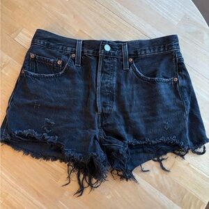 Levi's Black Distressed Women Shorts *SEE NOTE FOR SIZE*